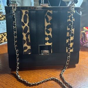 Dune London Black and Leopard HandBag unbranded shoulder strap included